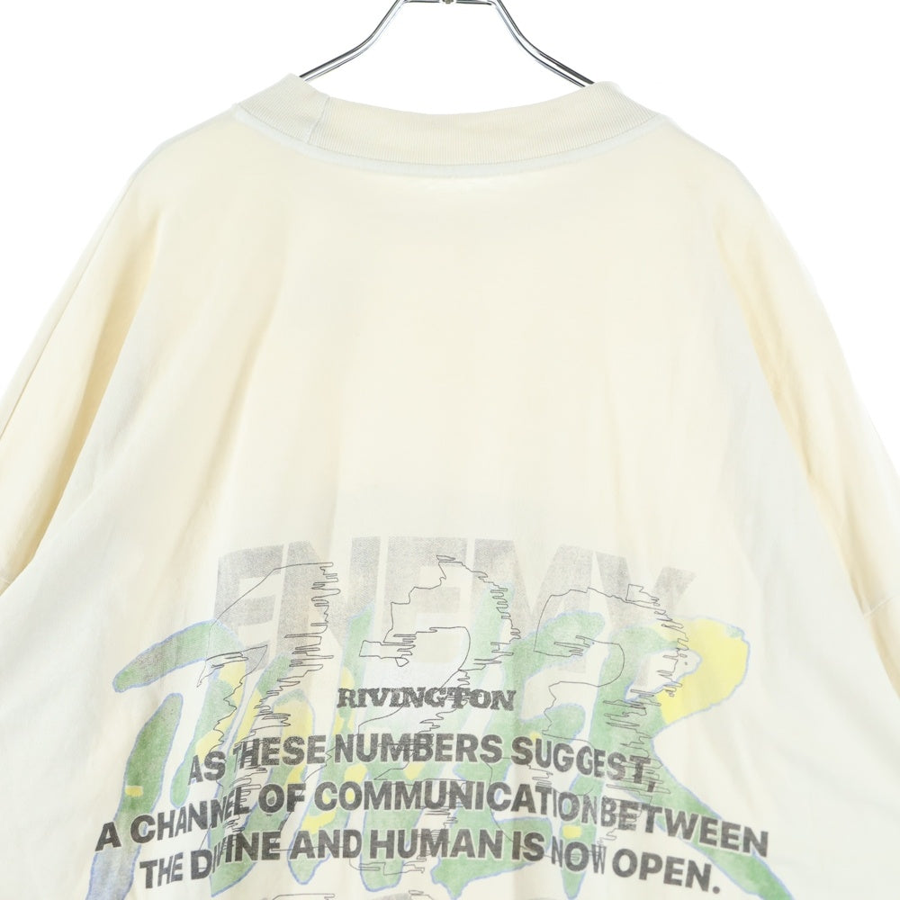 RRR123 RIVINGTON roi Rebis(リヴィントンロイレビス) FIN DU MONE LS TEE 両面グラフィックプリントTシャツ 長袖クルーネックカットソー アイボリー