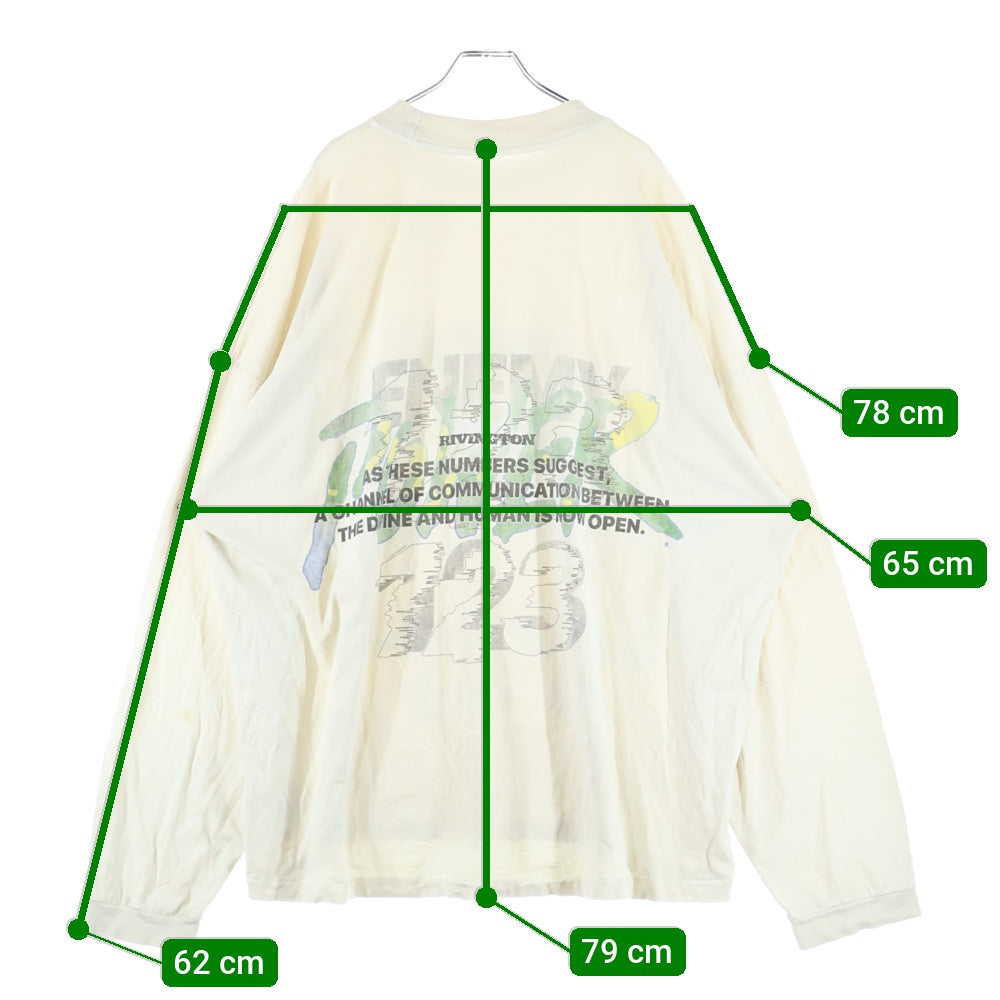 RRR123 RIVINGTON roi Rebis(リヴィントンロイレビス) FIN DU MONE LS TEE 両面グラフィックプリントTシャツ 長袖クルーネックカットソー アイボリー