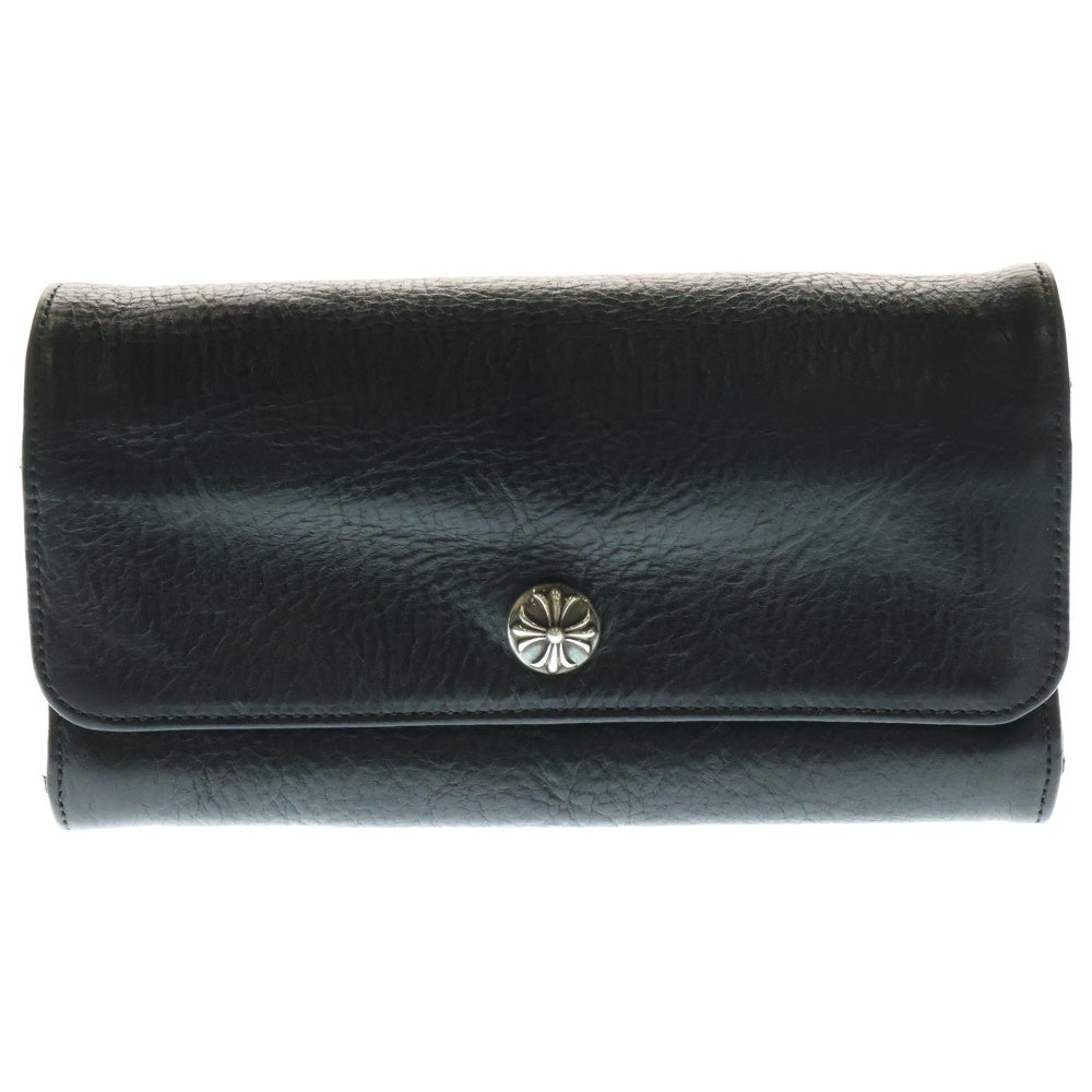 CHROME HEARTS(クロムハーツ) JUDY CROSS BALL ジュディ クロス ボール ボタン レザーウォレット 長財布 ブラック BCA366