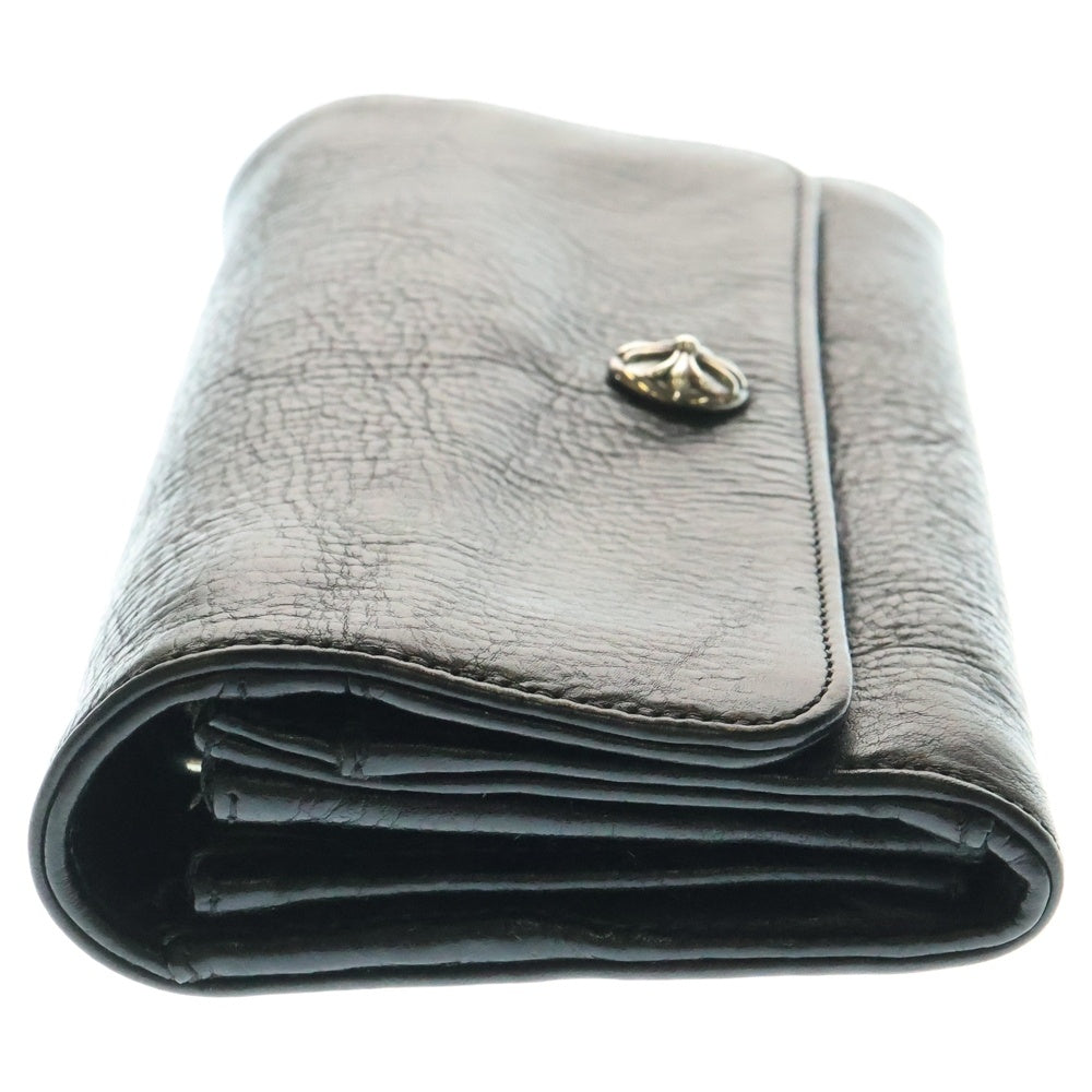 CHROME HEARTS(クロムハーツ) JUDY CROSS BALL ジュディ クロス ボール ボタン レザーウォレット 長財布 ブラック BCA366