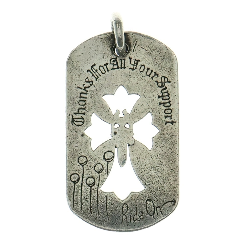 CHROME HEARTS(クロムハーツ) D TAG LRG CROSS DAGG 青山オープン記念 カットアウトクロス ダガー ラージドッグタグ ネックレストップ シルバー