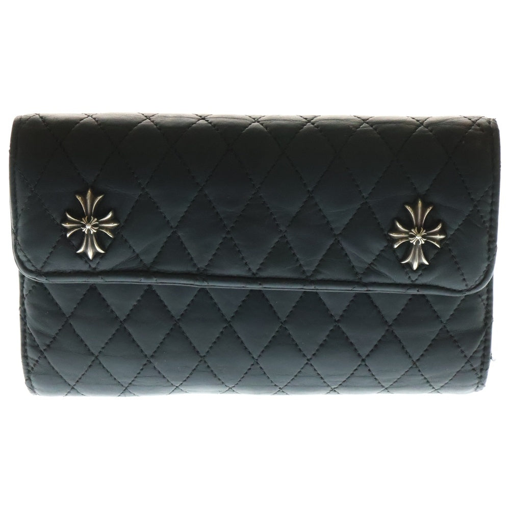 CHROME HEARTS(クロムハーツ) WAVE4 QLT 3SNP #4ウェーブキルティングレザーウォレット財布