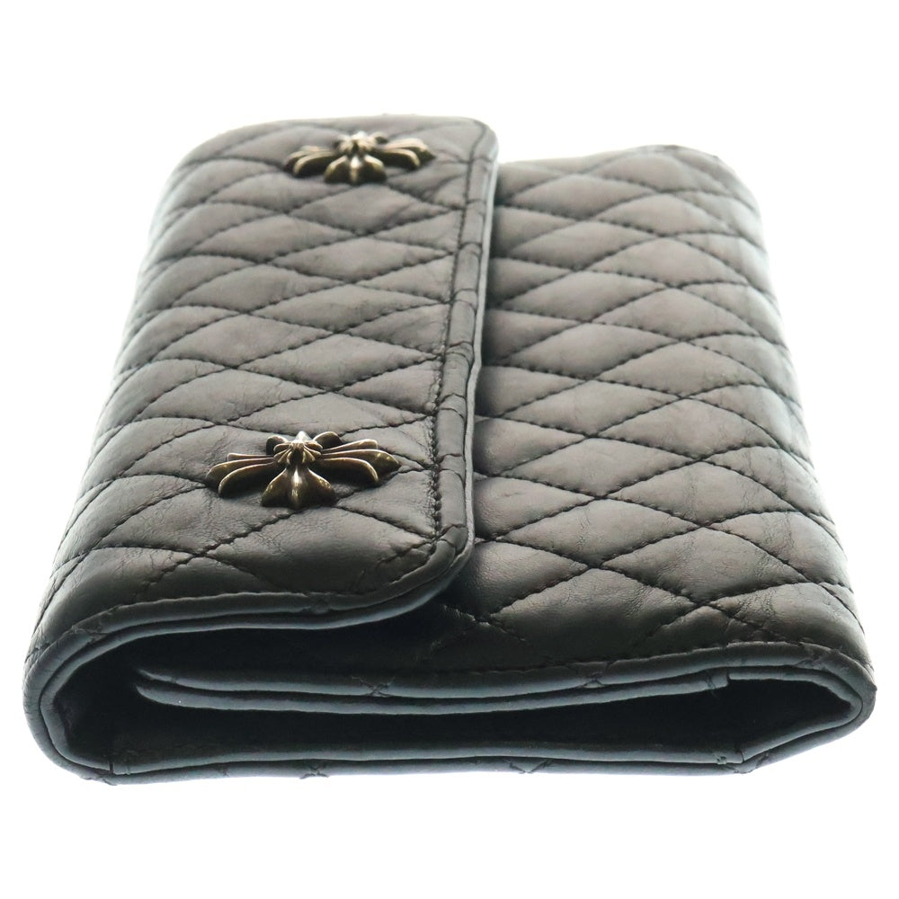 CHROME HEARTS(クロムハーツ) WAVE4 QLT 3SNP #4ウェーブキルティングレザーウォレット財布