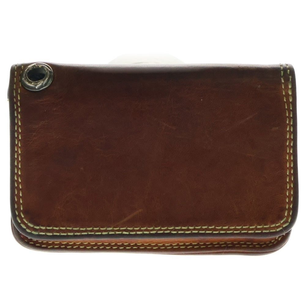 CHROME HEARTS(クロムハーツ) CARD CASE グロメット付きレザーカードケース ブラウン