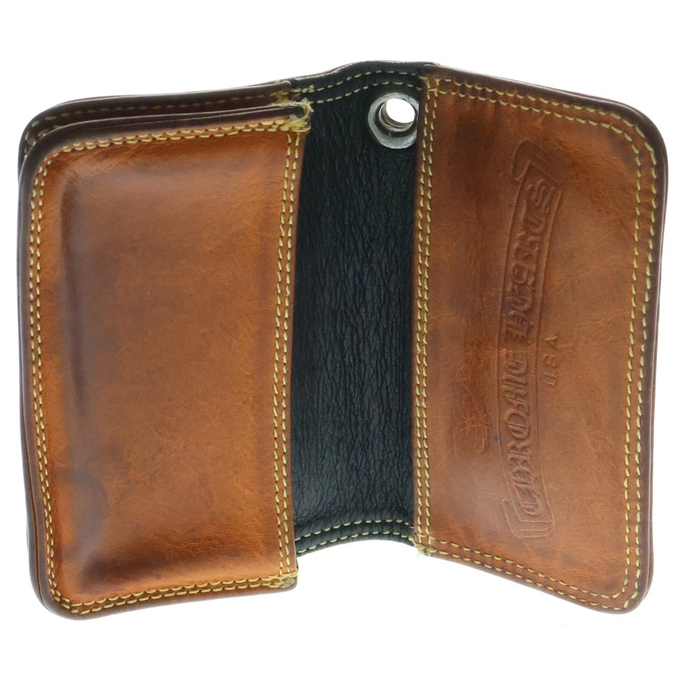 CHROME HEARTS(クロムハーツ) CARD CASE グロメット付きレザーカードケース ブラウン