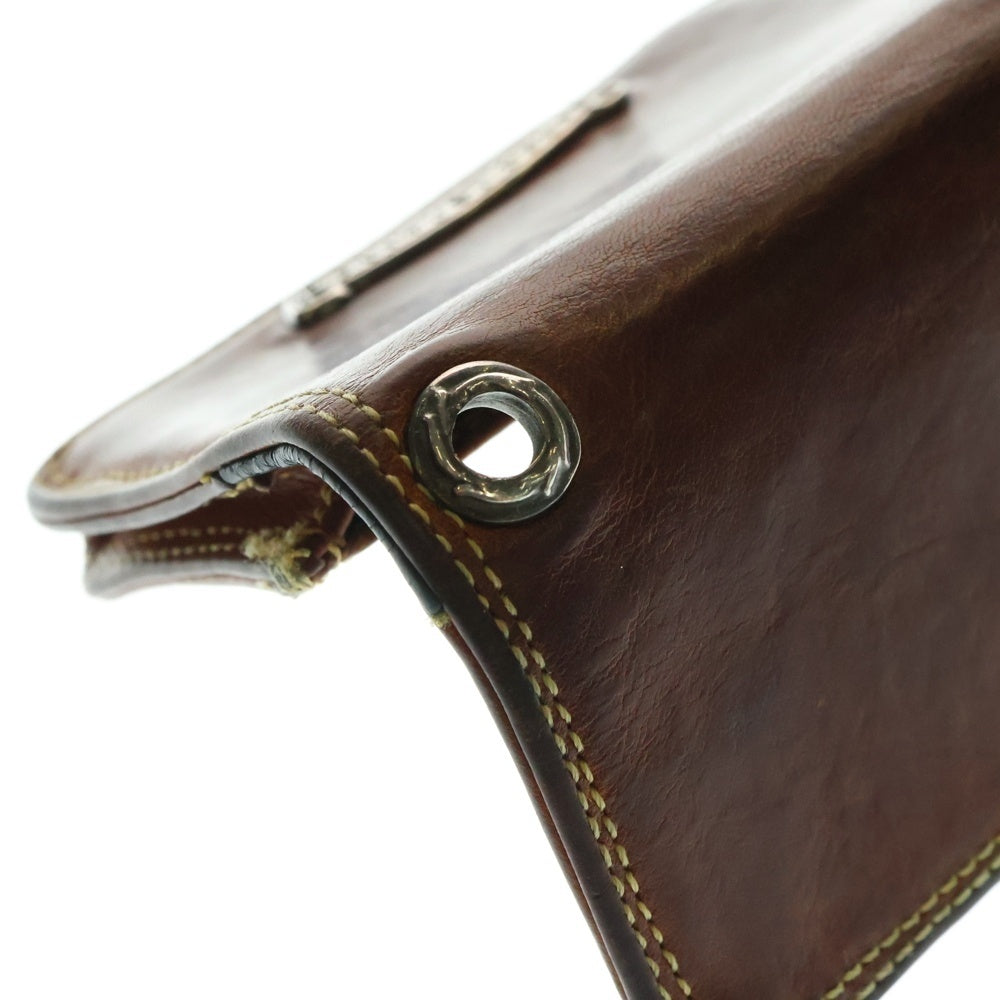 CHROME HEARTS(クロムハーツ) CARD CASE グロメット付きレザーカードケース ブラウン