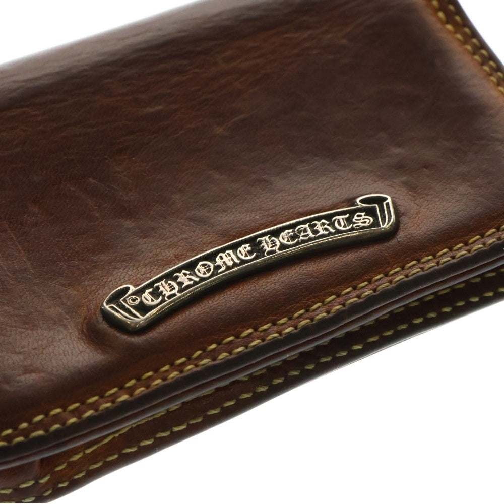 CHROME HEARTS(クロムハーツ) CARD CASE グロメット付きレザーカードケース ブラウン