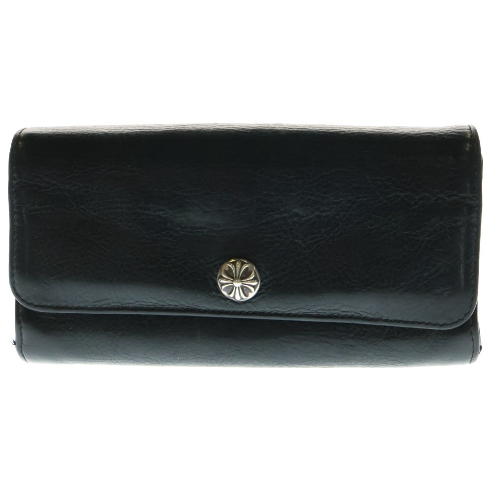 CHROME HEARTS(クロムハーツ) JUDY CROSS BALL ジュディ クロス ボール ボタン レザーウォレット 長財布 ブラック BCA366