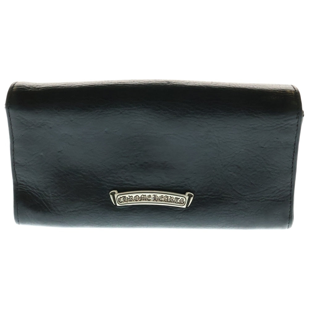 CHROME HEARTS(クロムハーツ) JUDY CROSS BALL ジュディ クロス ボール ボタン レザーウォレット 長財布 ブラック BCA366