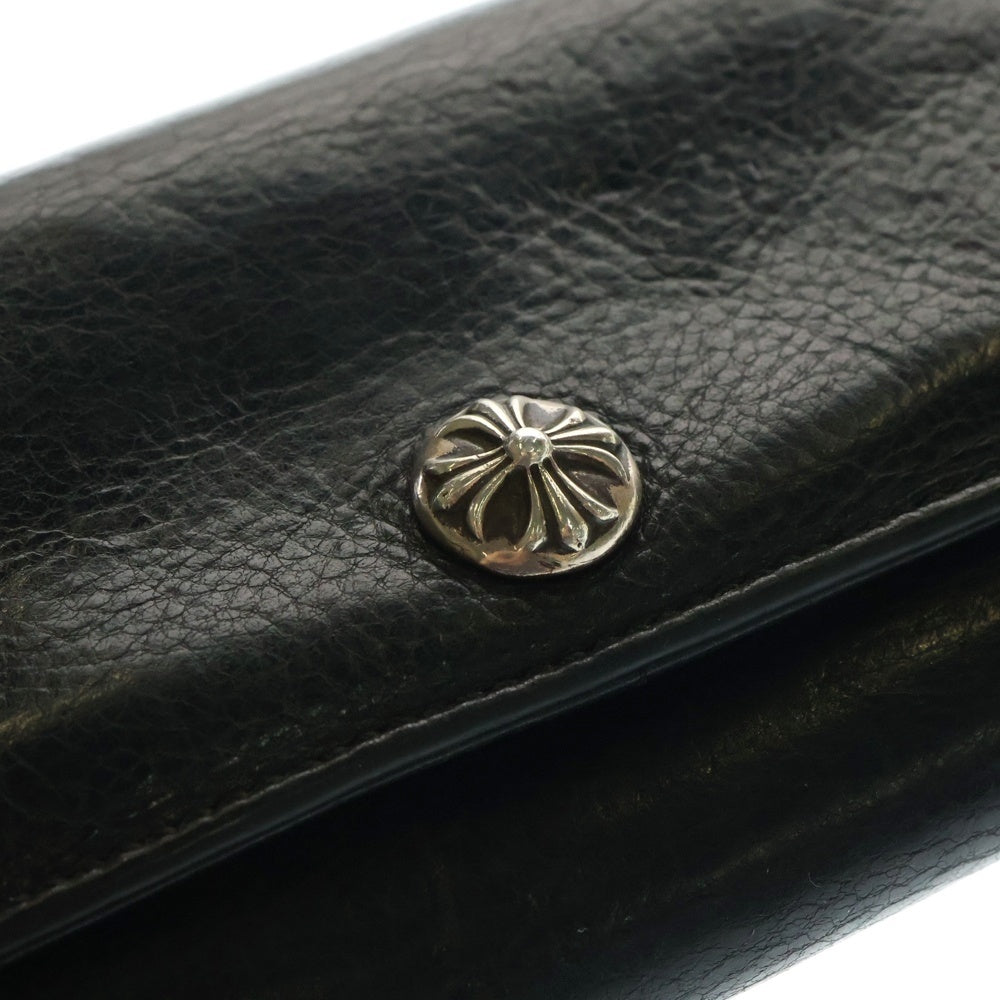 CHROME HEARTS(クロムハーツ) JUDY CROSS BALL ジュディ クロス ボール ボタン レザーウォレット 長財布 ブラック BCA366