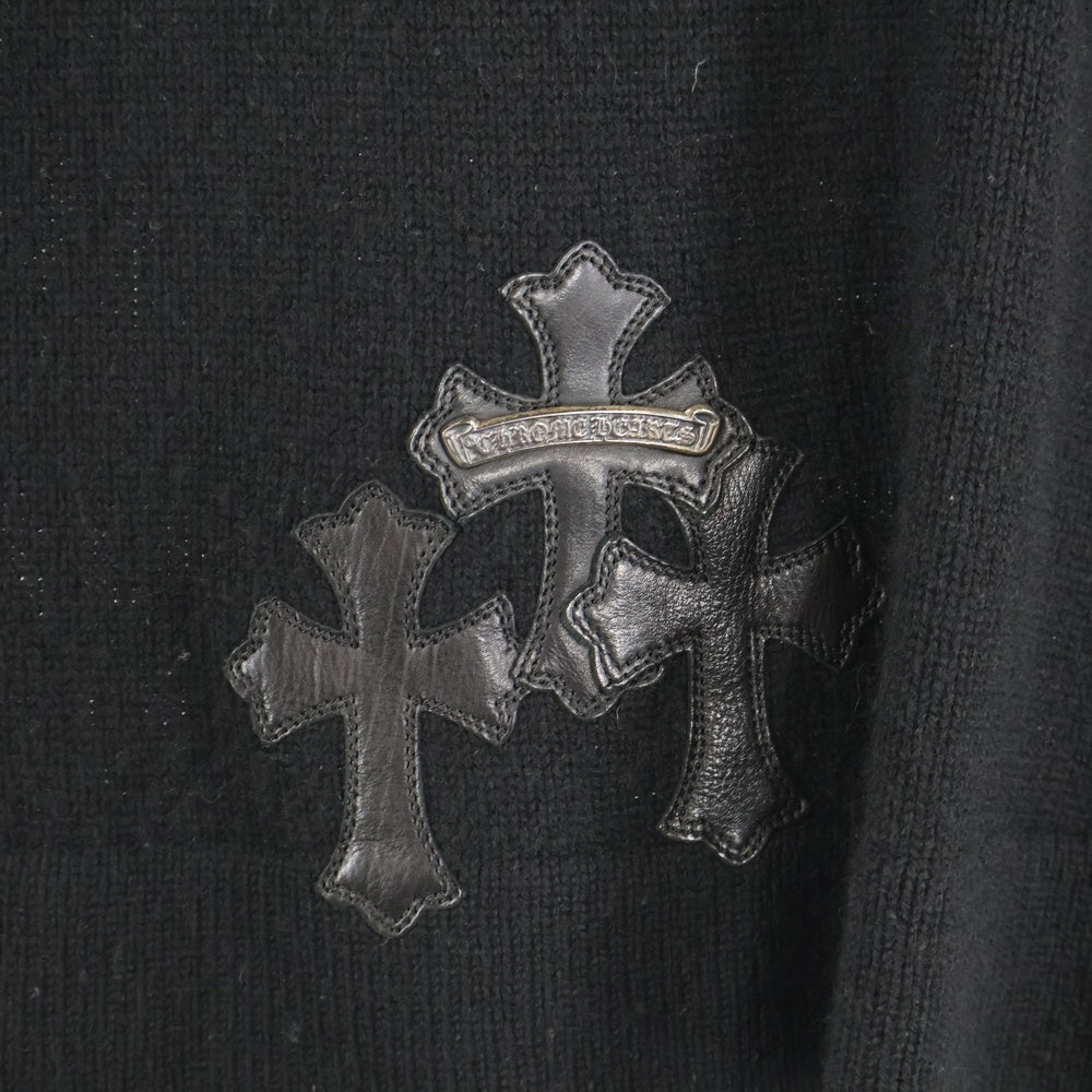 CHROME HEARTS(クロムハーツ) クロスボールボタン セメタリーパッチ カシミアカーディガン