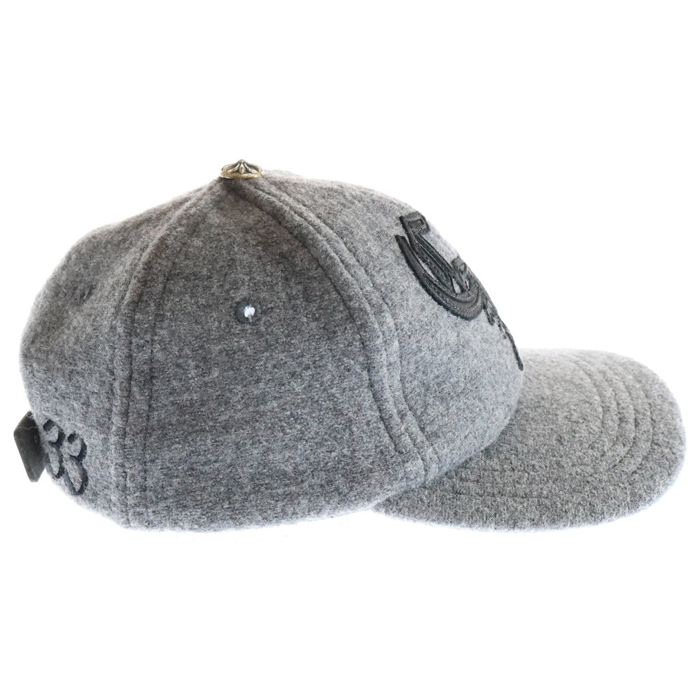 CHROME HEARTS(クロムハーツ) CHレザーパッチ クロスボール ウールキャップ グレー/ブラック