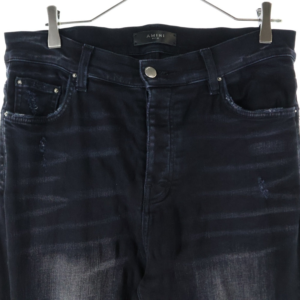 AMIRI(アミリ) クラッシュ加工スキニーデニムパンツ ジーンズ ブラック RN150712