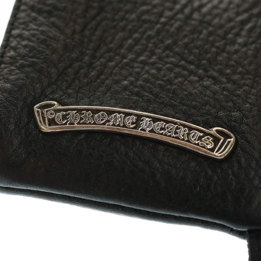 CHROME HEARTS(クロムハーツ) TINY ZIP タイニージップ クロスパッチ付き ダガージップ レザー コンパクトウォレット 財布 ブラック