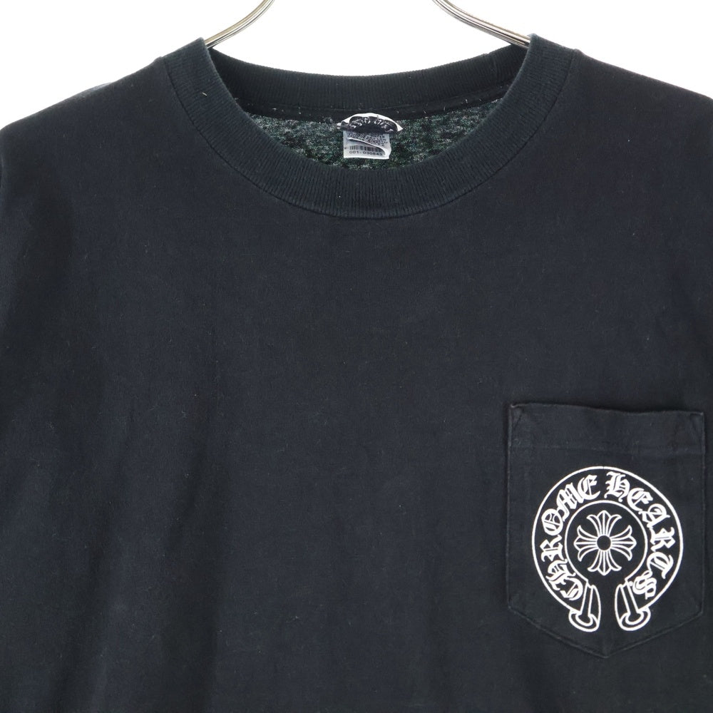 CHROME HEARTS(クロムハーツ) OLD Las Vegas Horseshoe L/S Tee オールド ラスベガス限定 ホースシュー 袖フローラルプリント 長袖Tシャツ カットソー ブラック