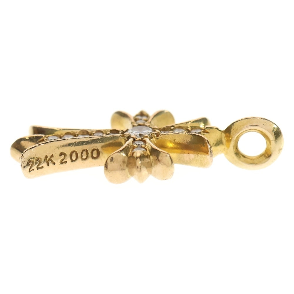 CHROME HEARTS(クロムハーツ) 22K TNY CRSF P/DIA タイニーファットクロス PAVEダイヤ ペンダントトップ ゴールド BCA033