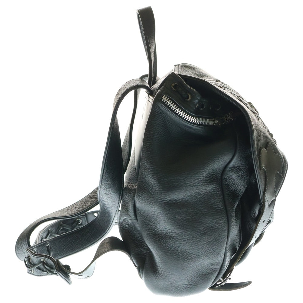 CHROME HEARTS(クロムハーツ) BACKPACK-L ラージバックパック BSフレア装飾レザーラージバックパック ブラック