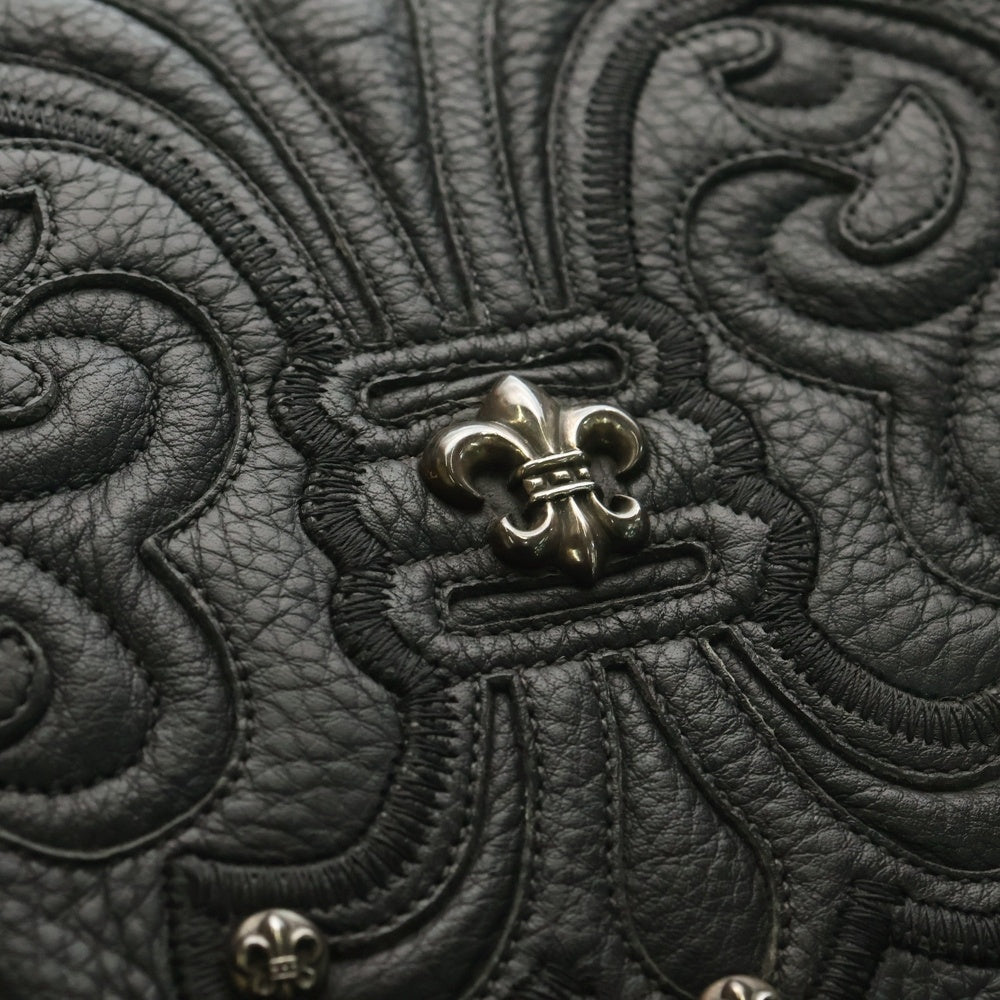 CHROME HEARTS(クロムハーツ) BACKPACK-L ラージバックパック BSフレア装飾レザーラージバックパック ブラック