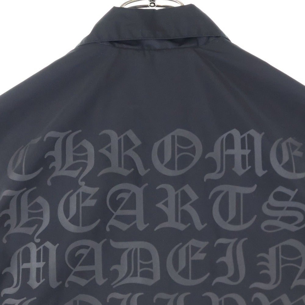 CHROME HEARTS(クロムハーツ) RIGGINS FBRC 英字プリントナイロンコーチジャケット ブルゾン ブラック