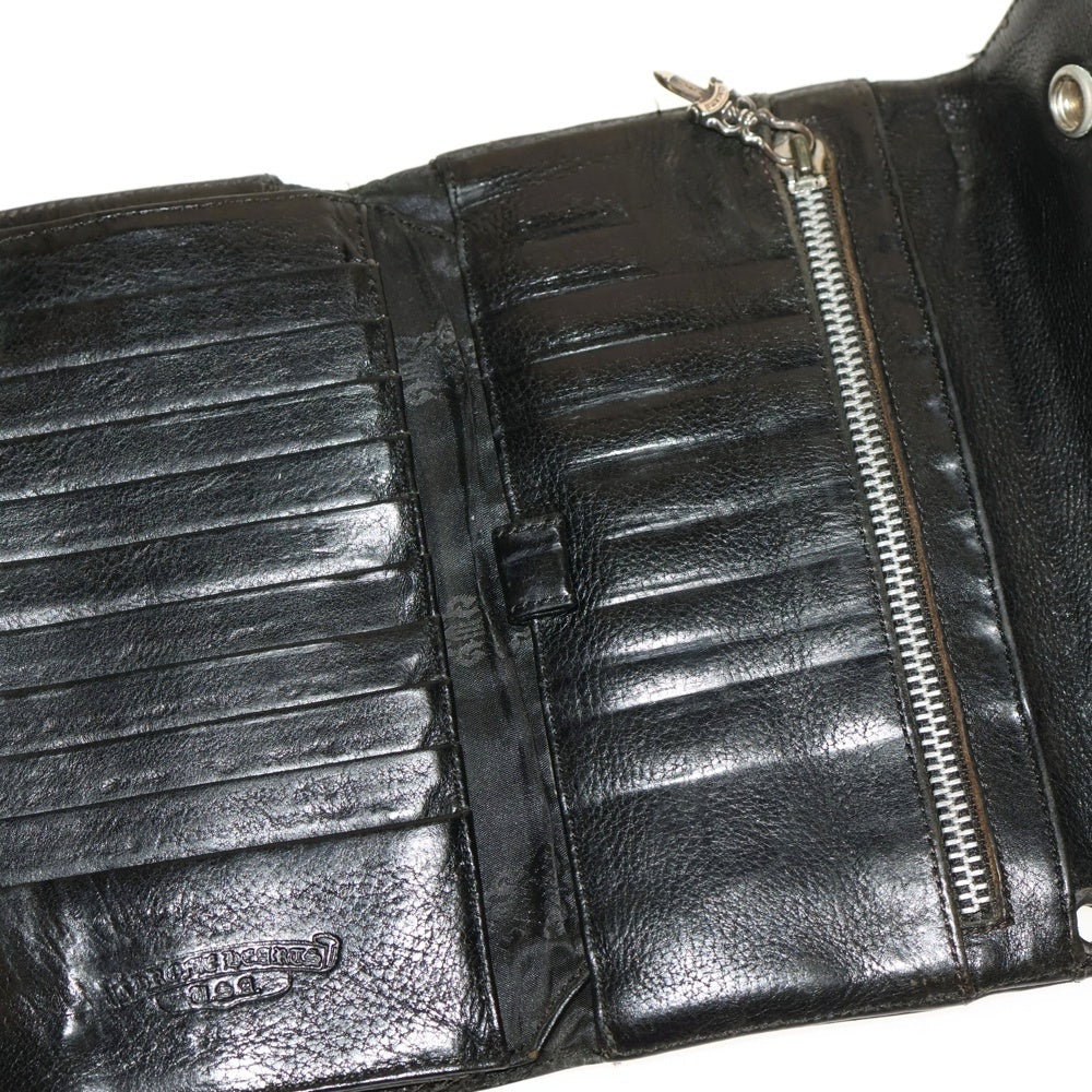 CHROME HEARTS(クロムハーツ) WAVE ウェーブ レザーウォレット 財布 ブラック BCA374