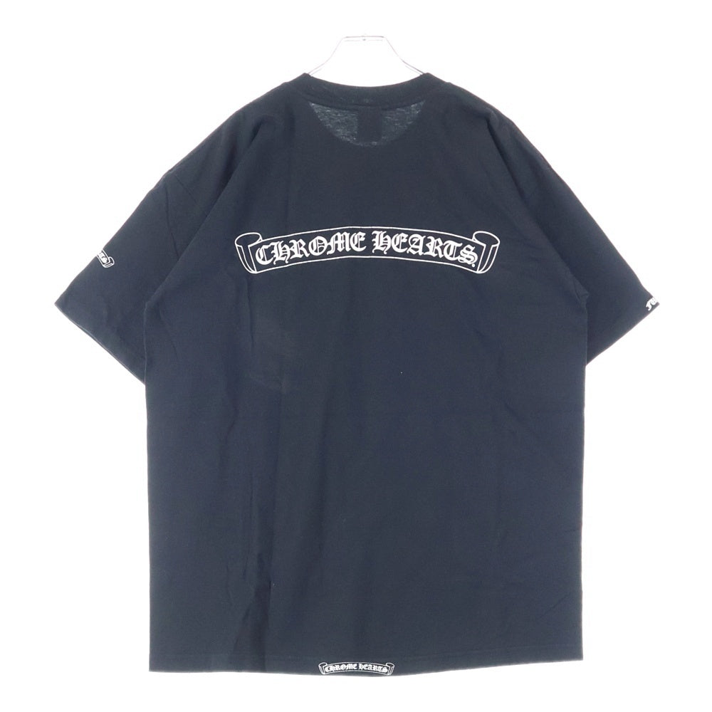 CHROME HEARTS(クロムハーツ) OLD オールドモデル バックスクロールラベルプリント 胸ポケット 半袖Tシャツ カットソー ブラック