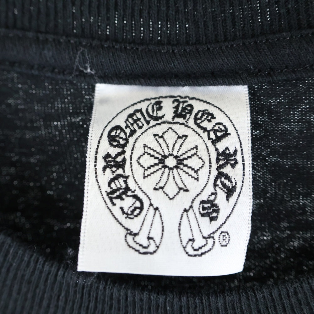CHROME HEARTS(クロムハーツ) OLD オールドモデル バックスクロールラベルプリント 胸ポケット 半袖Tシャツ カットソー ブラック