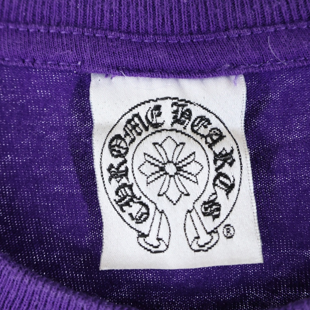 CHROME HEARTS(クロムハーツ) OLD オールドモデル バックスクロールラベルプリント 胸ポケット 半袖Tシャツ カットソー パープル/イエロー
