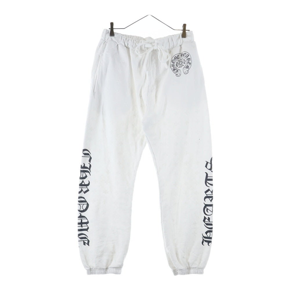 CHROME HEARTS(クロムハーツ) SWEAT PANTS 総柄 CHプラス ホースシュープリントロゴ スウェットパンツ ホワイト