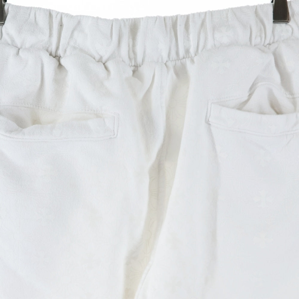 CHROME HEARTS(クロムハーツ) SWEAT PANTS 総柄 CHプラス ホースシュープリントロゴ スウェットパンツ ホワイト
