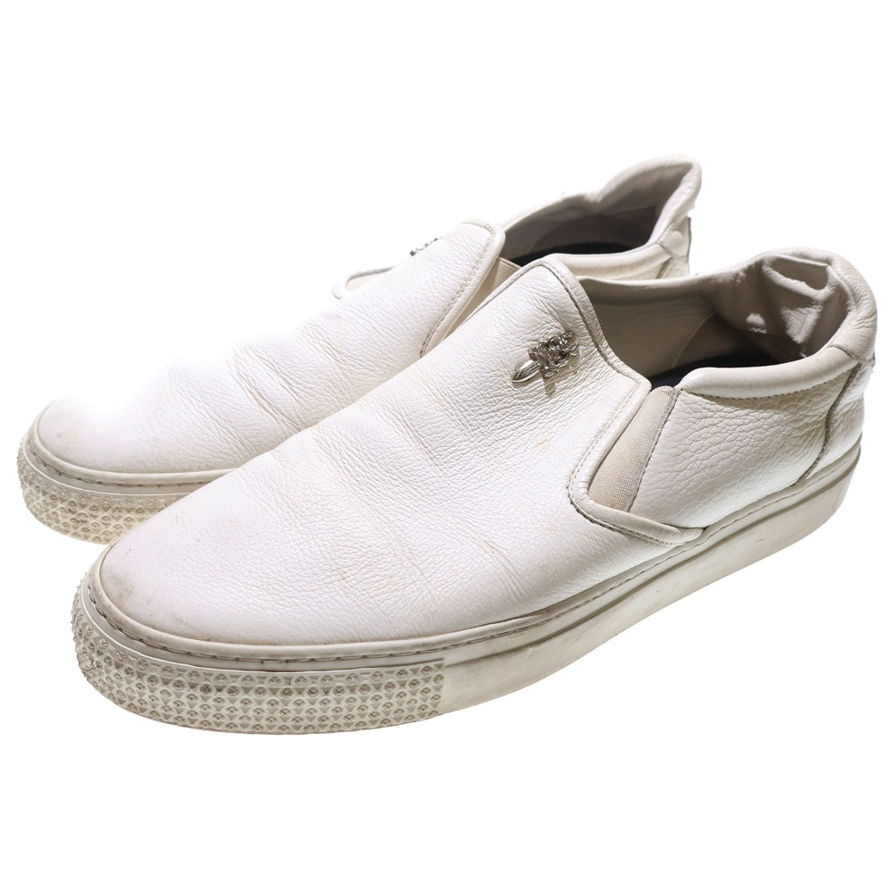 CHROME HEARTS(クロムハーツ) SLIP ON スリッポン CHプラス レザーパッチ ダガー ローカットスニーカー ホワイト