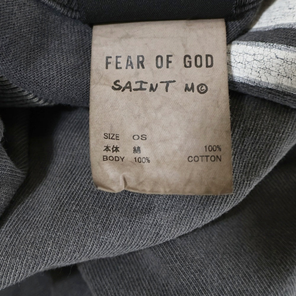 SAINT MICHAEL(セントマイケル) 25SS × FEAR OF GOD SNT OF GOD FG_LS TEE フィアオブゴッド セントオブゴッド 両面プリント クルーネック 長袖Tシャツ カットソー ブラック SM-HR8-0000-C02