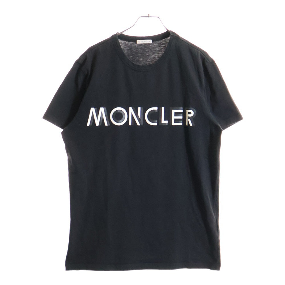 ★大人気★MONCLER MAGLIA T-SHIRT ブラック MONCLER モンクレール MAGLIA T-SHIRT M/LUNGA ロゴ 長袖 Tシャツ