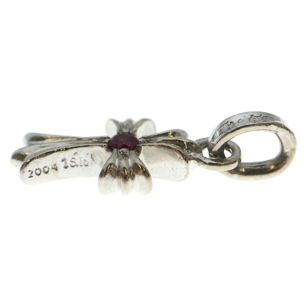 CHROME HEARTS(クロムハーツ) 18KWG CRS BBYFAT ベイビーファットクロス 両面1ルビー ペンダントトップ ホワイトゴールド