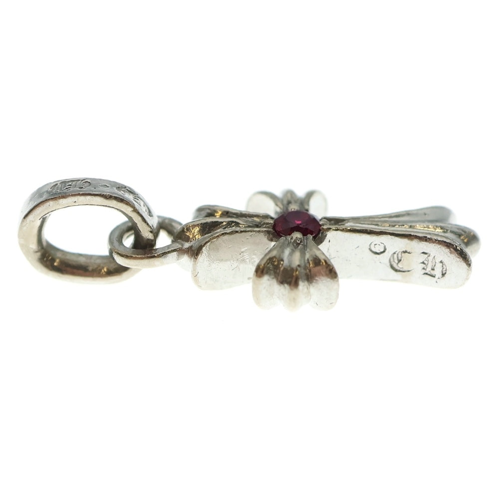 CHROME HEARTS(クロムハーツ) 18KWG CRS BBYFAT ベイビーファットクロス 両面1ルビー ペンダントトップ ホワイトゴールド