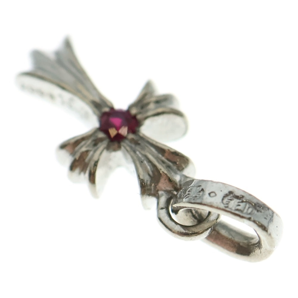 CHROME HEARTS(クロムハーツ) 18KWG CRS BBYFAT ベイビーファットクロス 両面1ルビー ペンダントトップ ホワイトゴールド