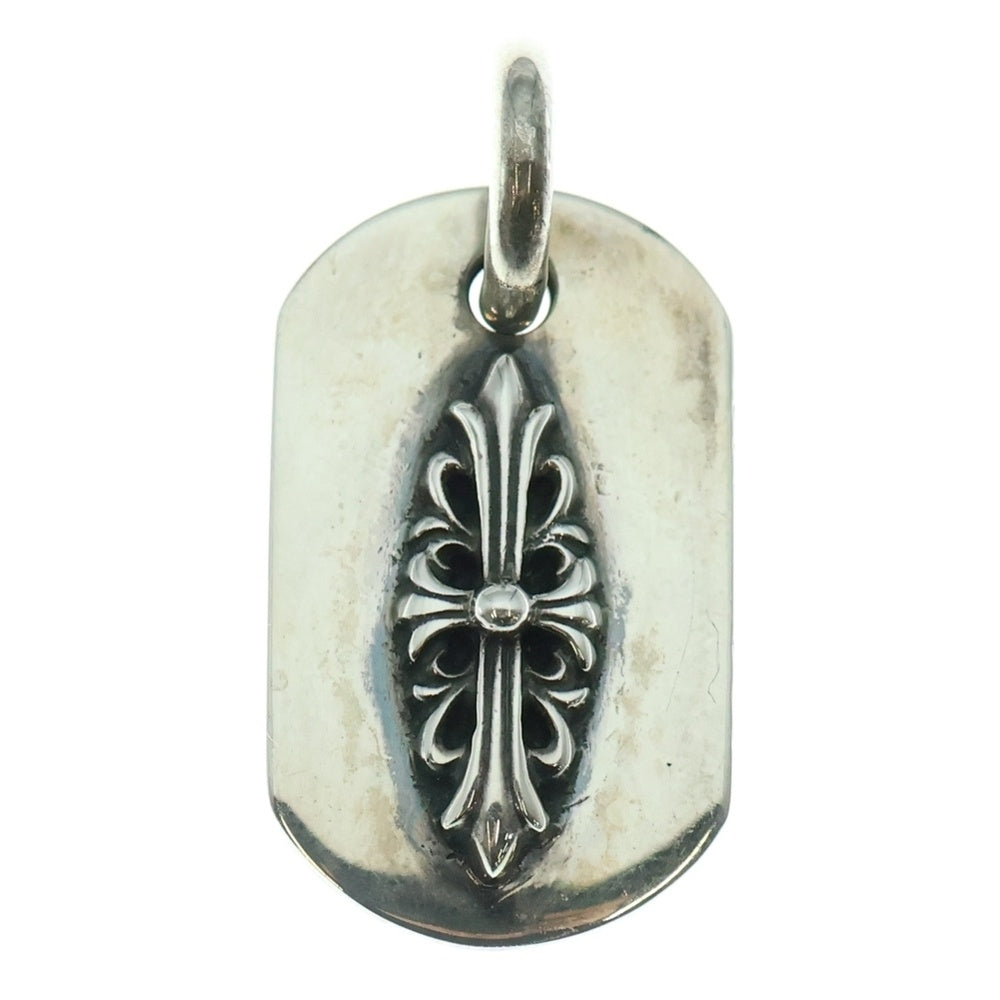 CHROME HEARTS(クロムハーツ) RAISED FLRL DOGTAG レイズドフローラルクロス ドッグタグ ペンダントトップ シルバー BCA302