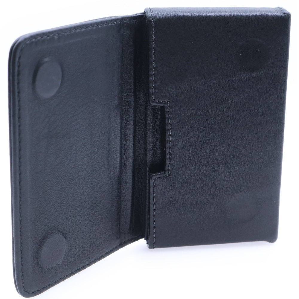 CHROME HEARTS(クロムハーツ) CARD CASE スクロールラベル レザーカードケース ブラック