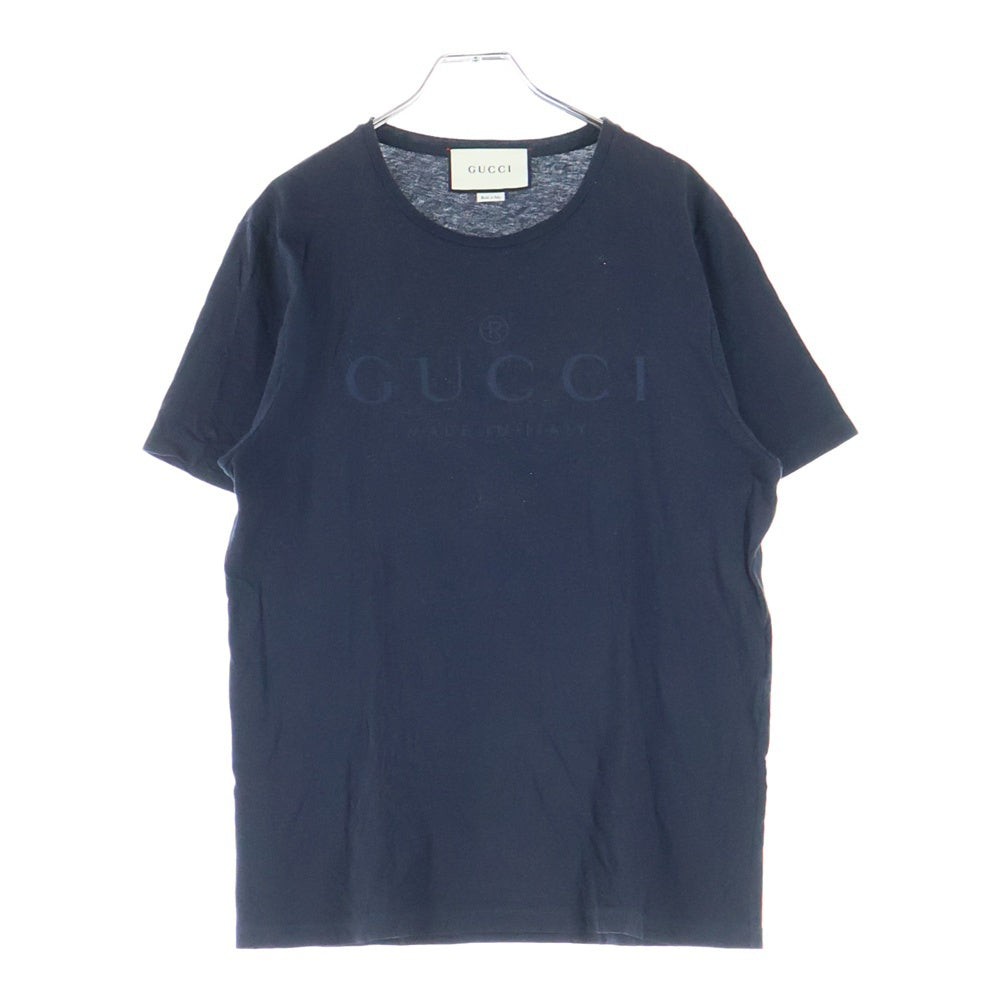 GUCCI(グッチ) Tonal Logo Tee トーナル フロントロゴプリント 半袖Tシャツ カットソー ブラック 441685-X3A80