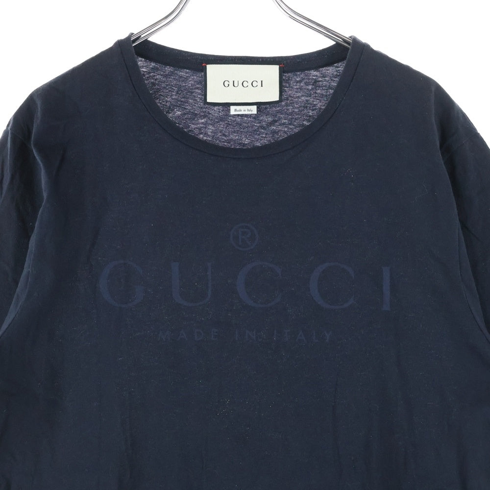 GUCCI(グッチ) Tonal Logo Tee トーナル フロントロゴプリント 半袖Tシャツ カットソー ブラック 441685-X3A80