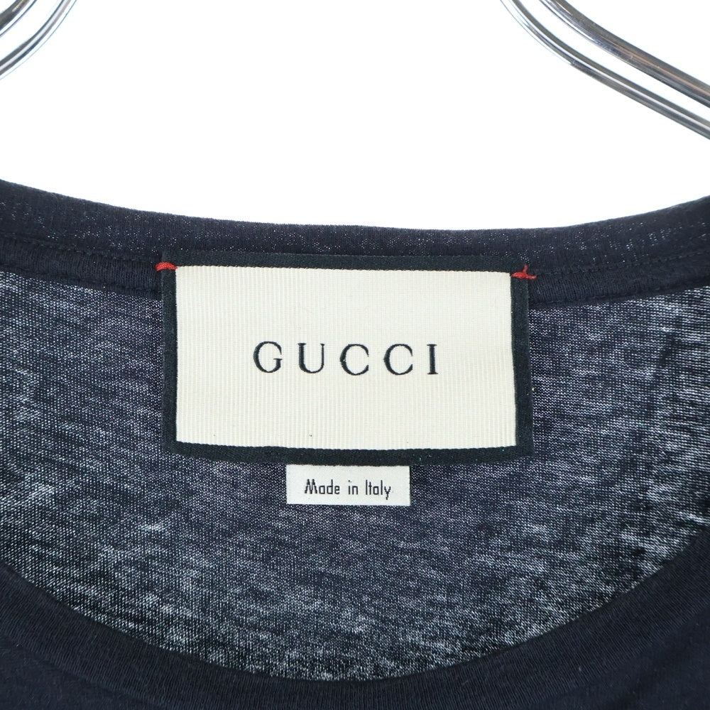 GUCCI(グッチ) Tonal Logo Tee トーナル フロントロゴプリント 半袖Tシャツ カットソー ブラック 441685-X3A80