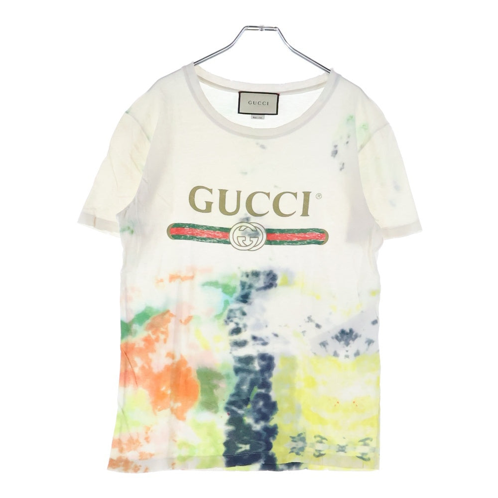 GUCCI(グッチ) タイダイフロントロゴTシャツ カットソー ホワイト