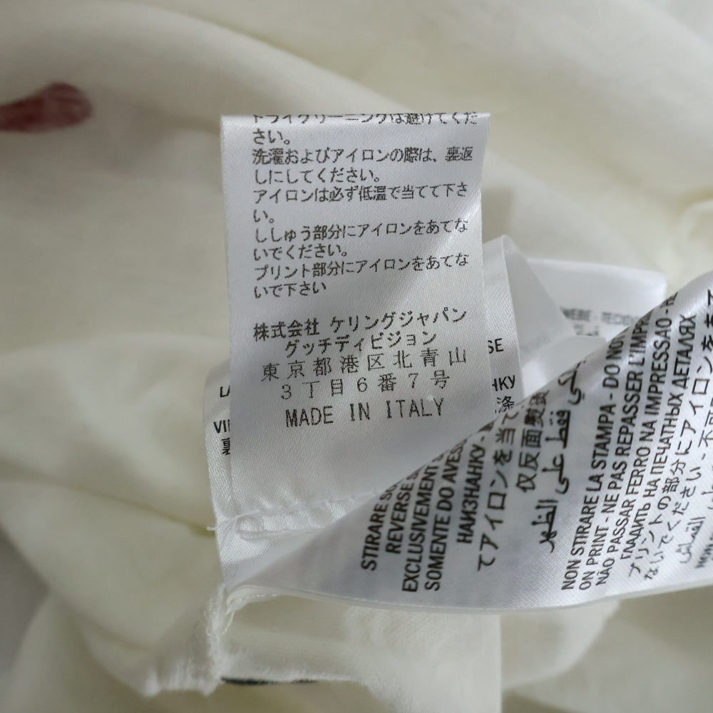 GUCCI(グッチ) × Disney ドナルドワッペン フロントデザイン クルーネック半袖Tシャツ カットソー ホワイト 440103 X5Q31