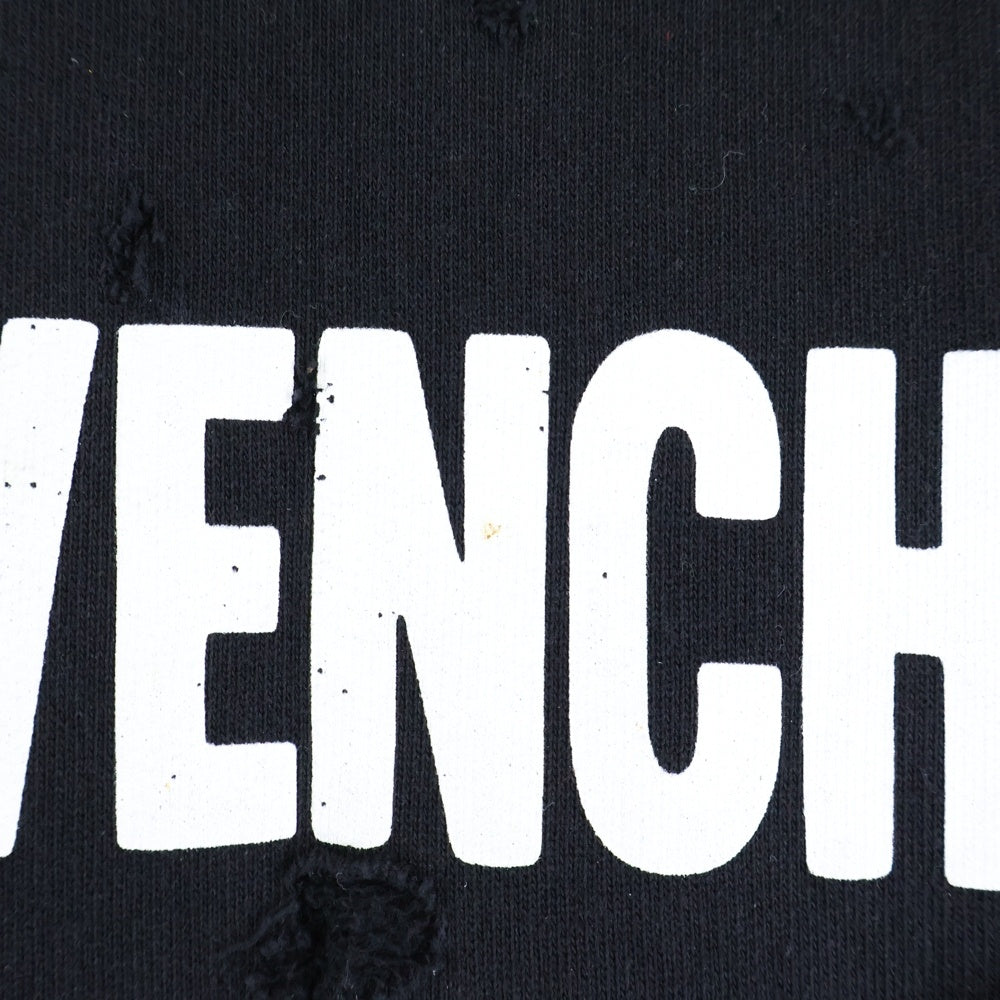 GIVENCHY(ジバンシィ) 17AW デストロイ クラッシュ加工 クルーネックスウェットトレーナー ブラック 17F 7334 653
