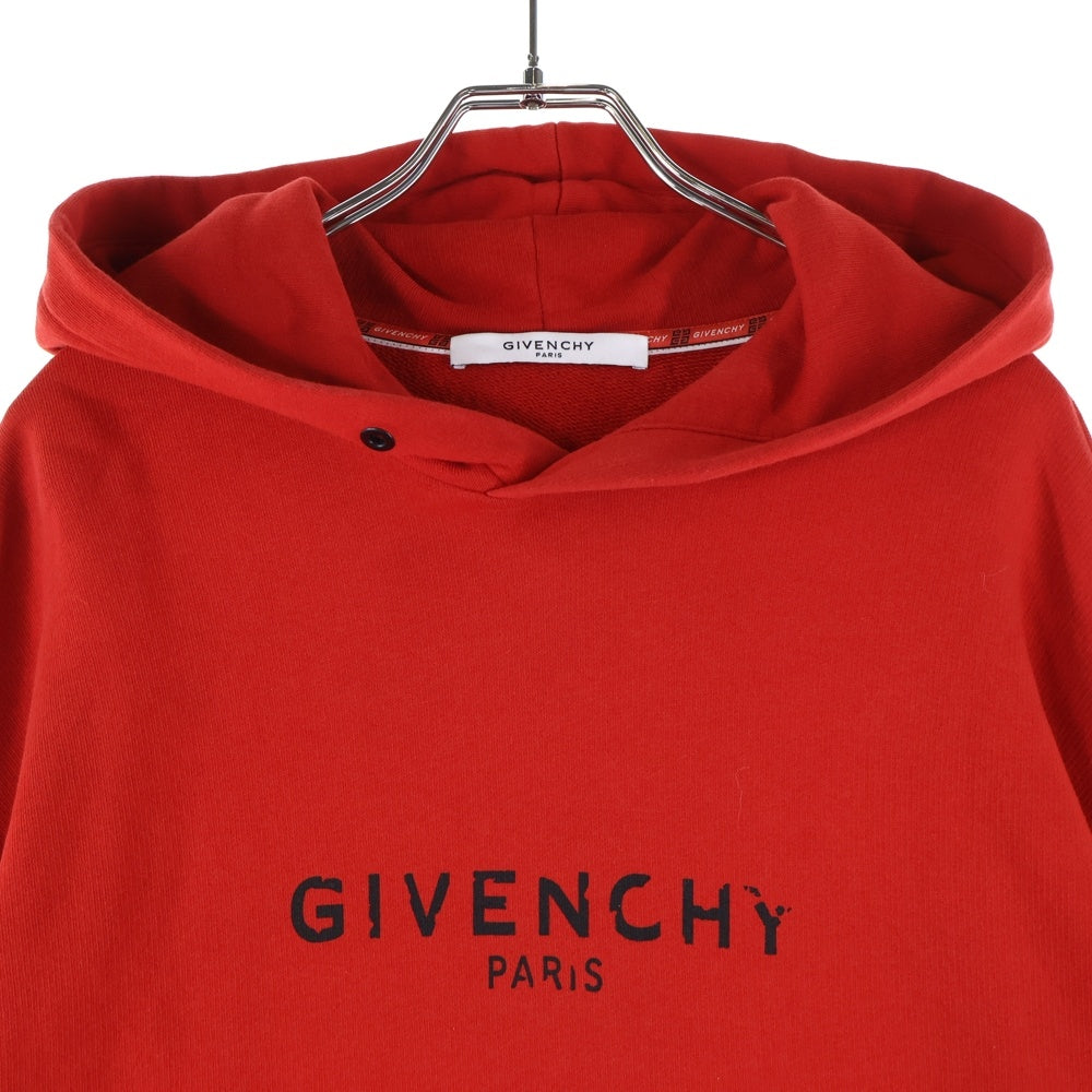 GIVENCHY(ジバンシィ) 20SS ヴィンテージロゴプリントプルオーバーフーディ パーカー レッド