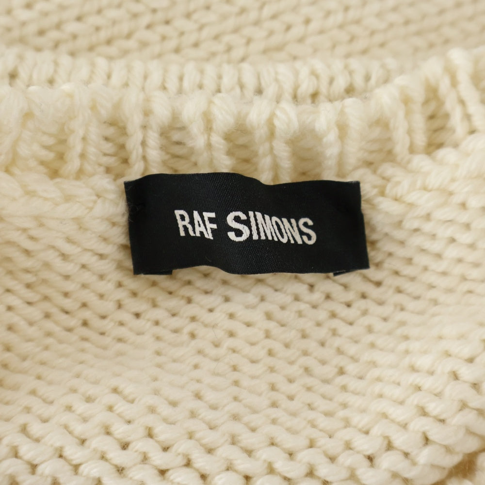 RAF SIMONS(ラフシモンズ) 17AW NYジャガード クロップドニットセーター アイボリー