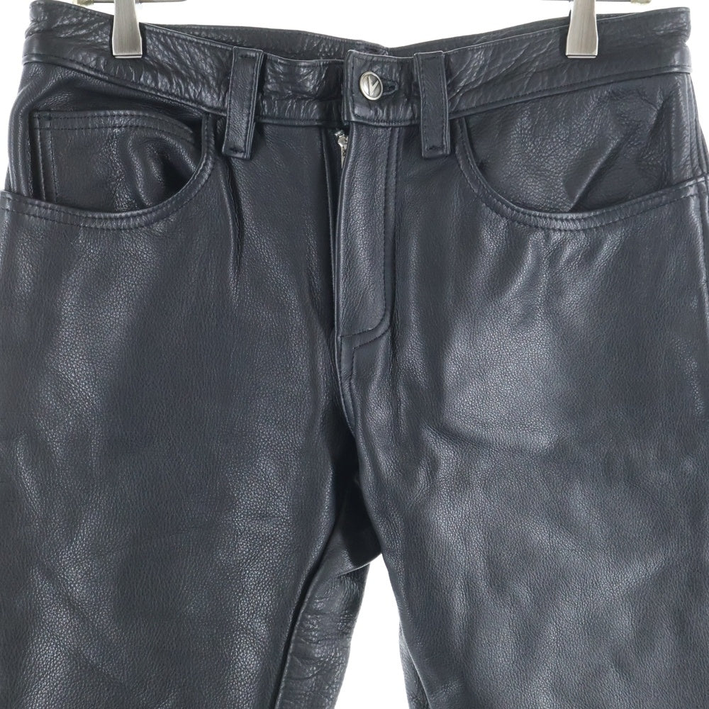 VANSON(バンソン) レザー テーパードパンツ ブラック