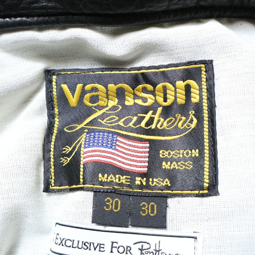 VANSON(バンソン) レザー テーパードパンツ ブラック