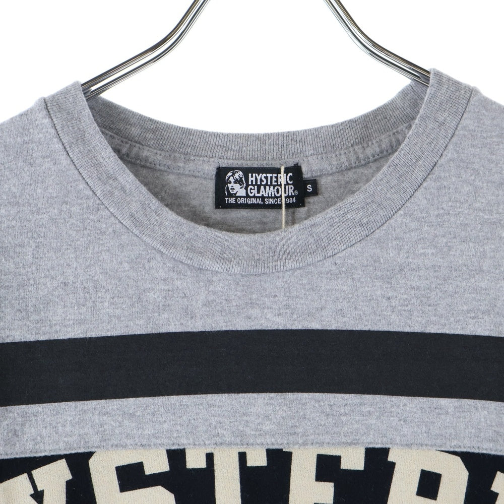 HYSTERIC GLAMOUR(ヒステリックグラマー) 両面プリント切替ボーダー半袖カットソー ブラック/グレー 02173CT18