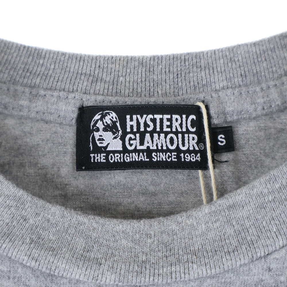 HYSTERIC GLAMOUR(ヒステリックグラマー) 両面プリント切替ボーダー半袖カットソー ブラック/グレー 02173CT18