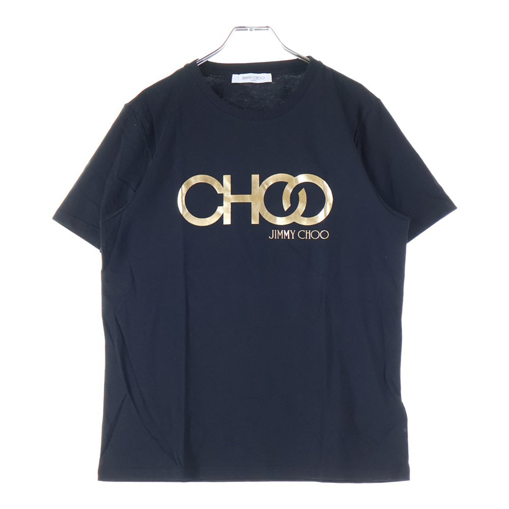 JIMMY CHOO(ジミーチュウ) フロントプリントロゴ半袖Tシャツ カットソー ブラック